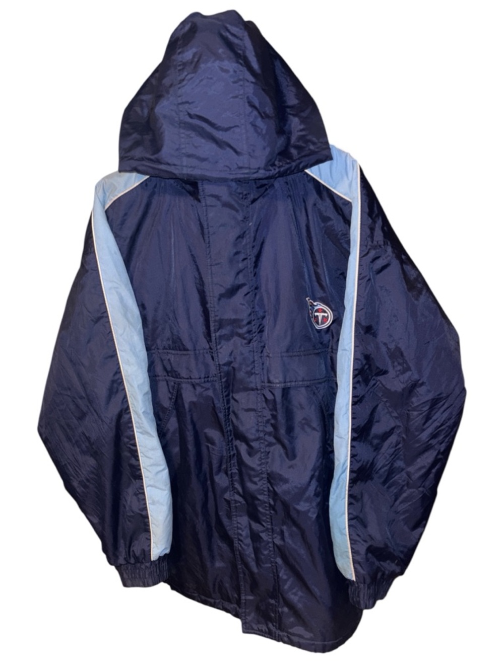 Men's Tennessee Titans Hooded Navy and Light Blue Bomber Jacker